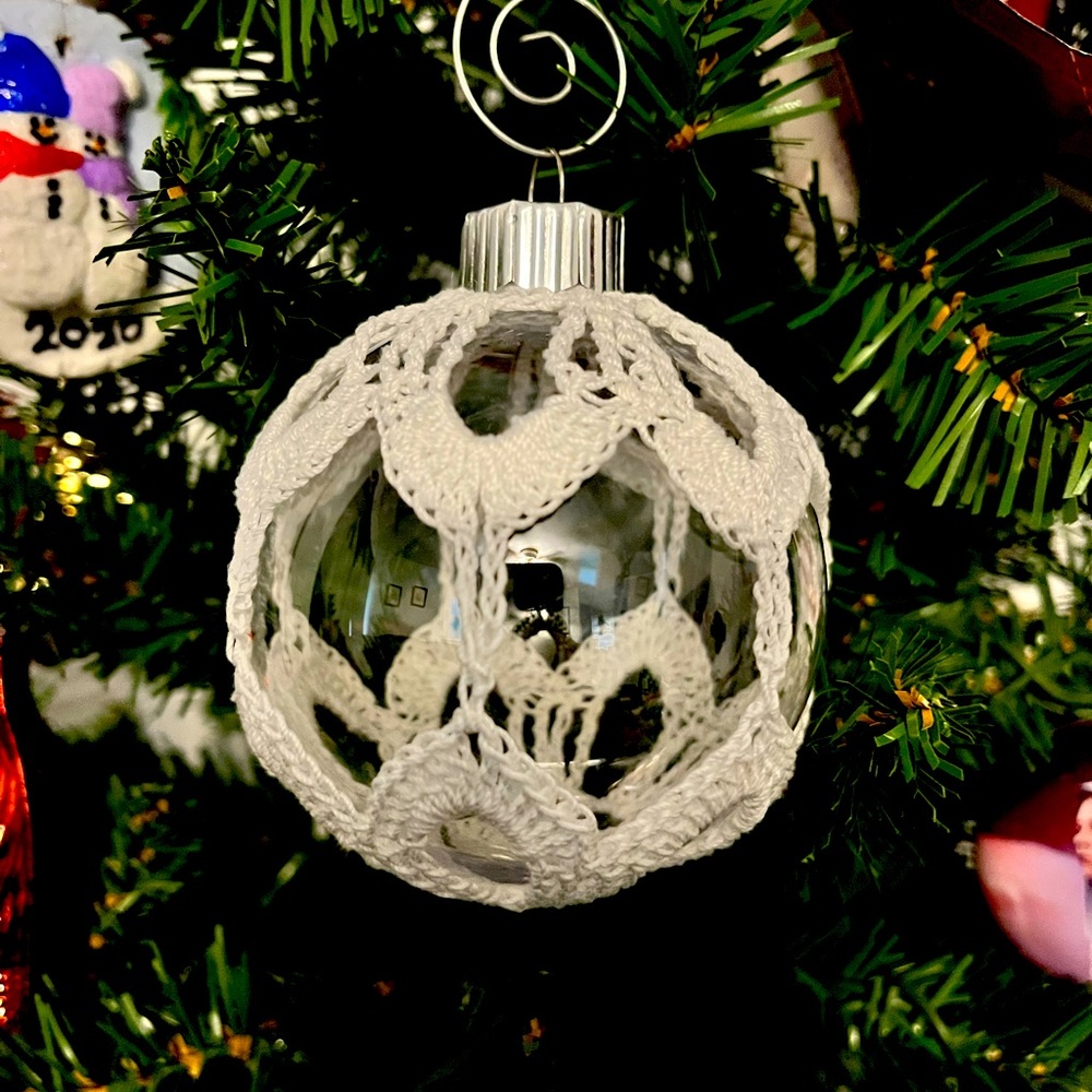 Vintage design, holiday crochet ornament